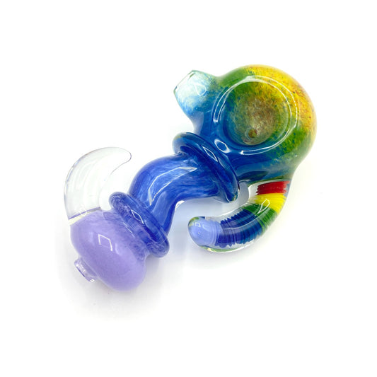 Curved Frit Spoon w/ Rainbow Horn