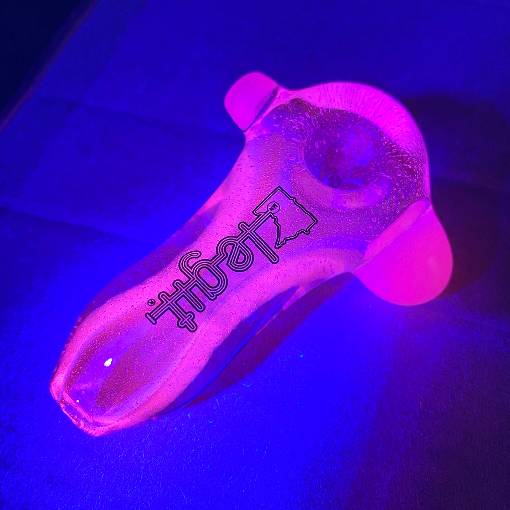 Thick UV Frit Spoon (Clear>Pink)