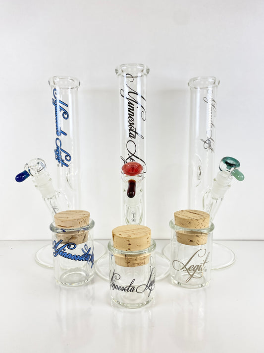 45° Short Straight Tube Waterpipe w/ Jar COMBO