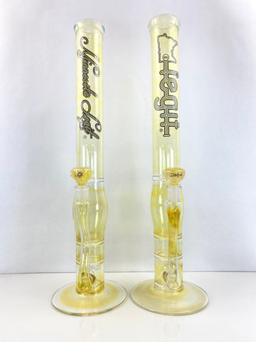 Fumed Double Honeycomb Waterpipe w/ Micro Dome Cage