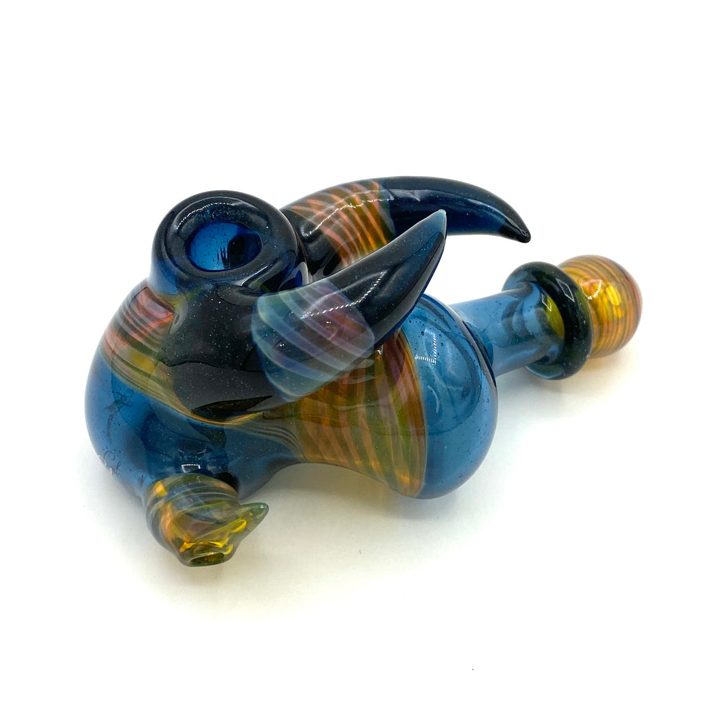 Blue Stardust Handpipe w/ Fumed Accents