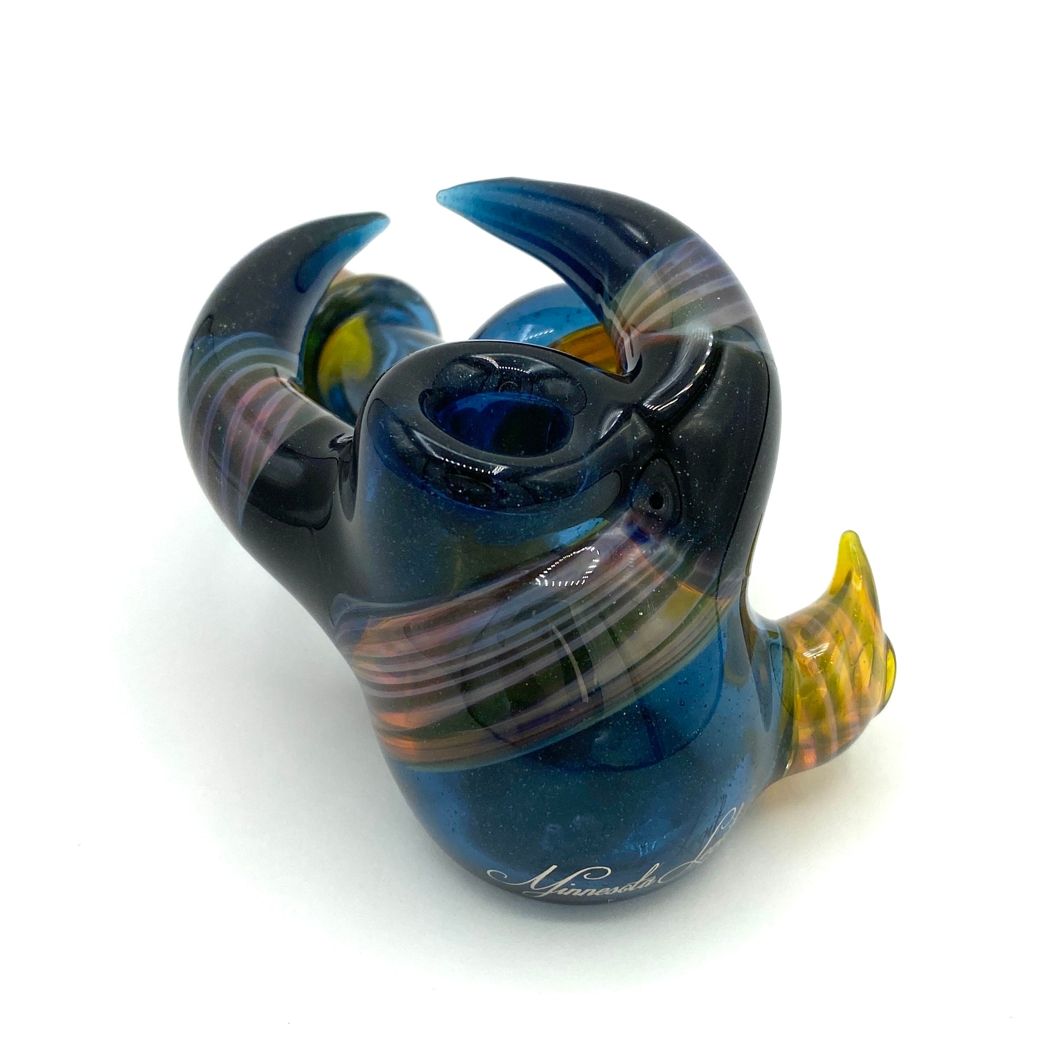 Blue Stardust Handpipe w/ Fumed Accents