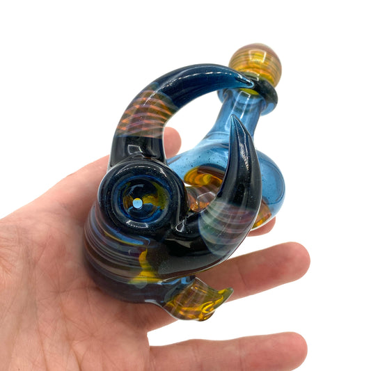 Blue Stardust Handpipe w/ Fumed Accents