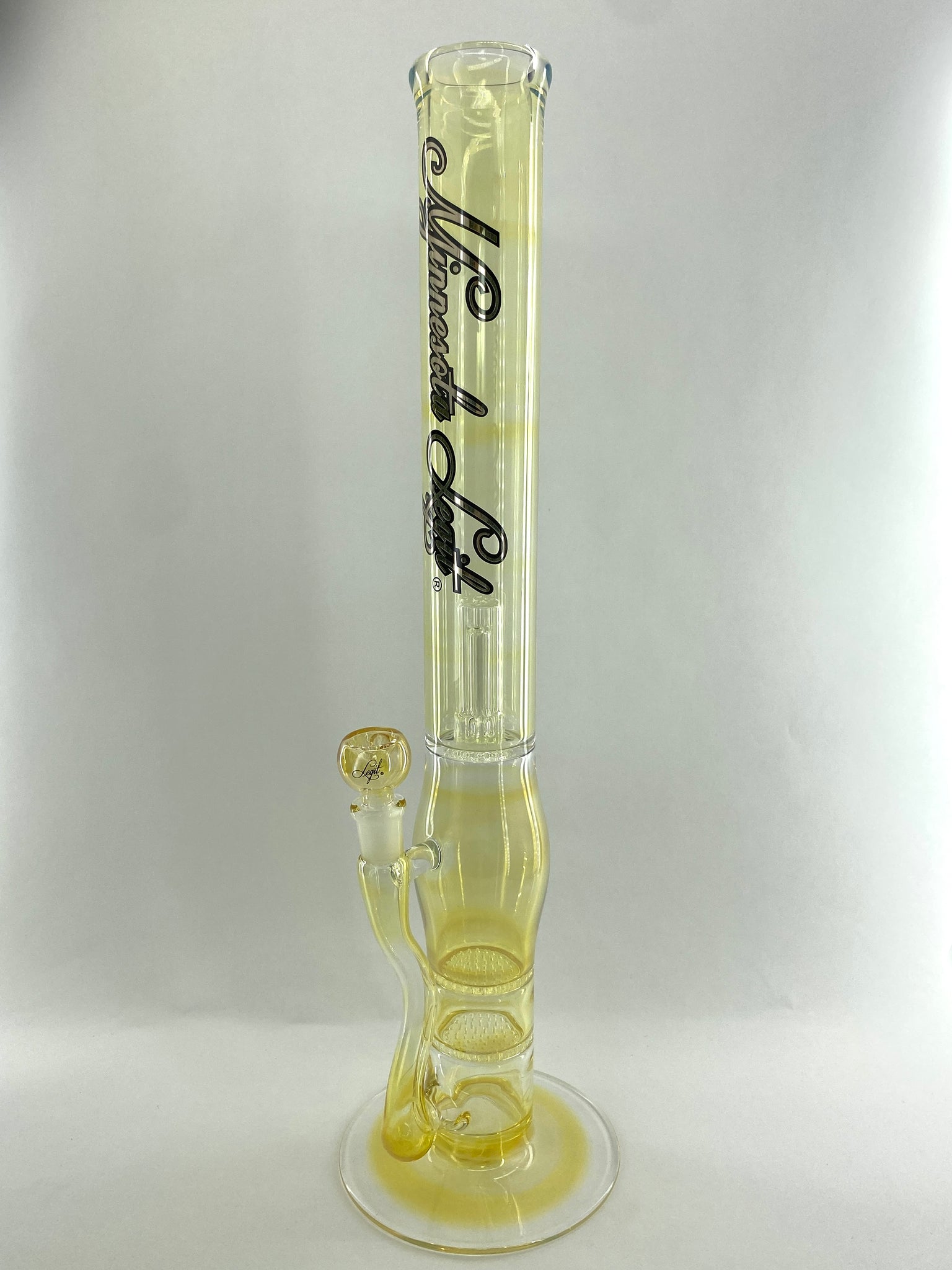 Fumed Double Disc Waterpipe w/ Micro Dome Cage