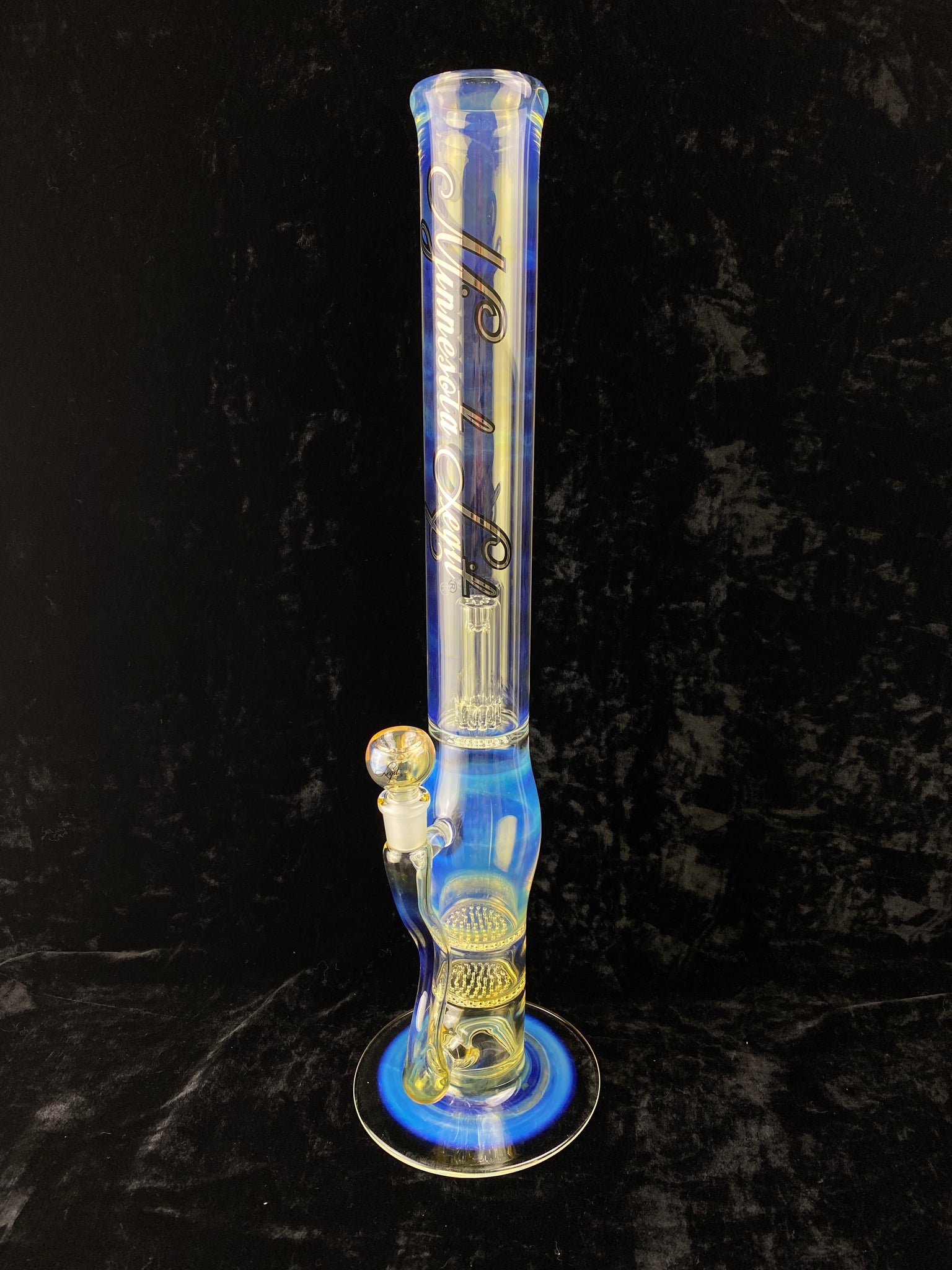 Fumed Double Disc Waterpipe w/ Micro Dome Cage