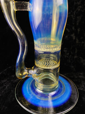 Fumed Double Disc Waterpipe w/ Micro Dome Cage