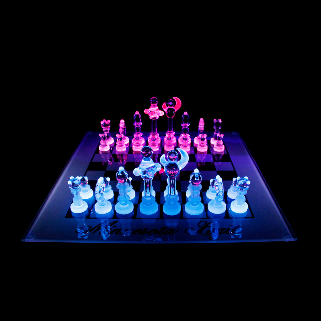 U.V. Glass Chess Set