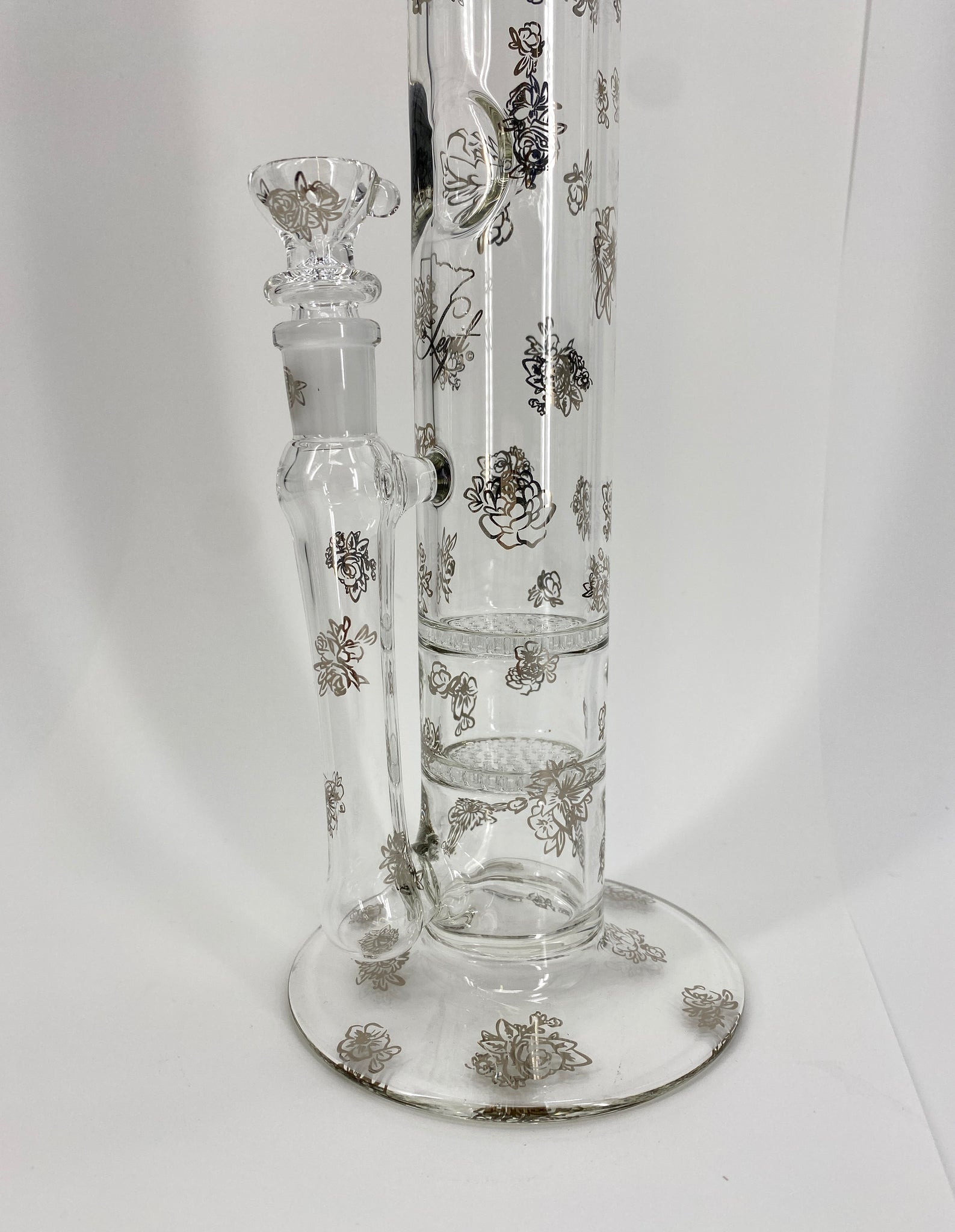 Floral Double Disc Waterpipe