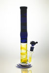 Blue/Black Fumed Double Disc Waterpipe